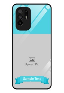 Oppo F19 Pro Plus 5G Personalized Glass Phone Case - Simple Blue Color Design