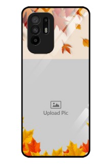Oppo F19 Pro Plus 5G Photo Printing on Glass Case - Autumn Maple Leaves Design