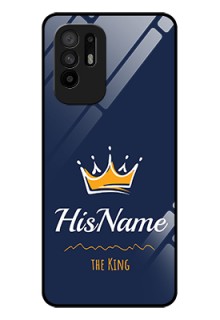 Oppo F19 Pro Plus 5G Glass Phone Case King with Name