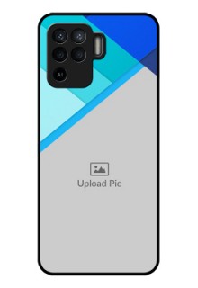 Oppo F19 Pro Custom Glass Phone Case - Blue Pattern Design