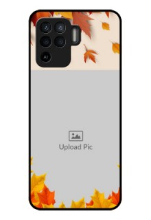 Oppo F19 Pro Photo Printing on Glass Case - Autumn Maple Leaves Design