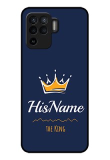 Oppo F19 Pro Glass Phone Case King with Name