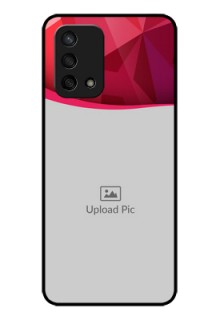 Oppo F19 Custom Glass Mobile Case - Red Abstract Design