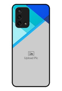 Oppo F19 Custom Glass Phone Case - Blue Pattern Design