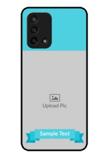 Oppo F19 Personalized Glass Phone Case - Simple Blue Color Design