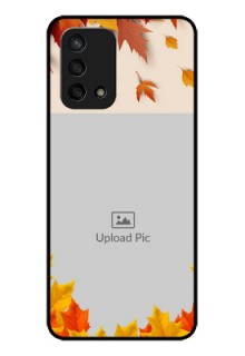 Oppo F19 Photo Printing on Glass Case - Autumn Maple Leaves Design