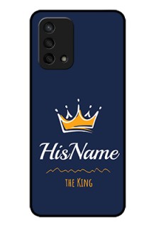 Oppo F19 Glass Phone Case King with Name