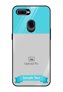 Oppo F9 Pro Personalized Glass Phone Case  - Simple Blue Color Design
