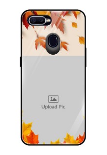 Oppo F9 Pro Photo Printing on Glass Case  - Autumn Maple Leaves Design