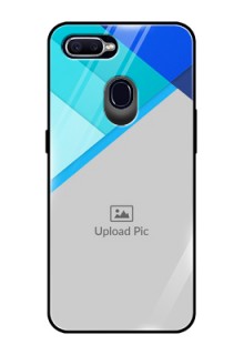 Oppo F9 Custom Glass Phone Case  - Blue Pattern Design
