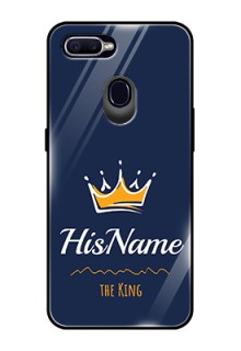 Oppo F9 Glass Phone Case King with Name