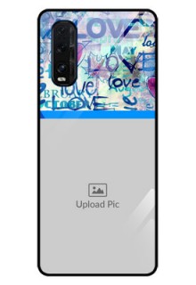 Oppo Find X2 Custom Glass Mobile Case  - Colorful Love Design