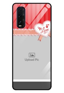 Oppo Find X2 Custom Glass Mobile Case  - Red Love Pattern Design