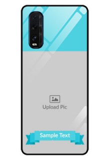 Oppo Find X2 Personalized Glass Phone Case  - Simple Blue Color Design