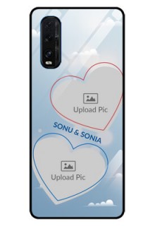 Oppo Find X2 Custom Glass Mobile Case  - Blue Color Couple Design 