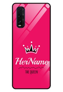 Oppo Find X2 Glass Phone Case Queen with Name