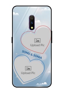 Oppo K3 Custom Glass Mobile Case  - Blue Color Couple Design 