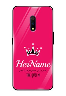 Oppo K3 Glass Phone Case Queen with Name