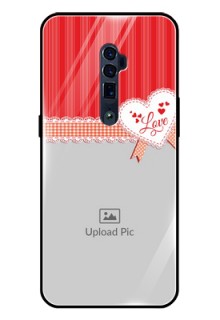 Reno 10x zoom Custom Glass Mobile Case  - Red Love Pattern Design