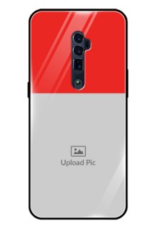Reno 10x zoom Custom Glass Phone Case  - Simple Red Color Design
