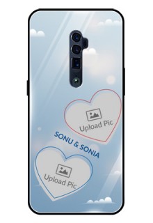Reno 10x zoom Custom Glass Mobile Case  - Blue Color Couple Design 