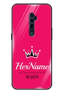 Reno 10x zoom Glass Phone Case Queen with Name