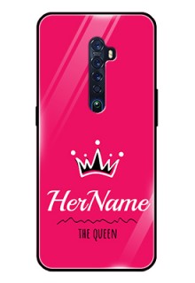 Reno 2 Glass Phone Case Queen with Name