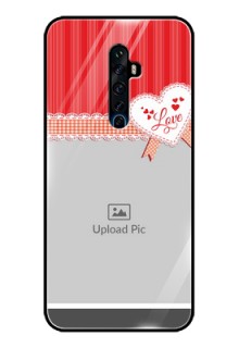 Oppo Reno 2F Custom Glass Mobile Case  - Red Love Pattern Design