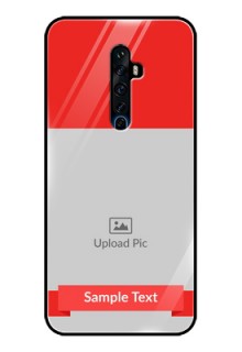 Oppo Reno 2F Custom Glass Phone Case  - Simple Red Color Design