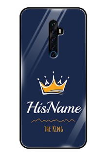 Oppo Reno 2F Glass Phone Case King with Name