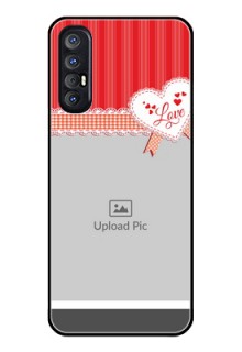 Reno 3 Pro Custom Glass Mobile Case  - Red Love Pattern Design