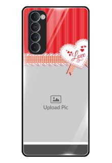 Oppo Reno 4 Pro Custom Glass Mobile Case  - Red Love Pattern Design