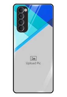 Oppo Reno 4 Pro Custom Glass Phone Case  - Blue Pattern Design
