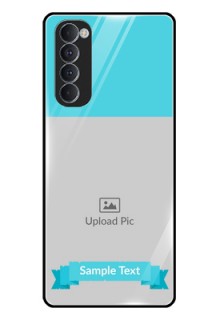 Oppo Reno 4 Pro Personalized Glass Phone Case  - Simple Blue Color Design