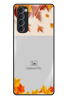 Oppo Reno 4 Pro Photo Printing on Glass Case  - Autumn Maple Leaves Design
