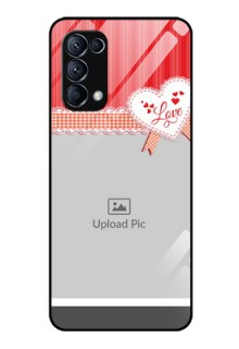 Reno 5 Pro 5G Custom Glass Mobile Case  - Red Love Pattern Design