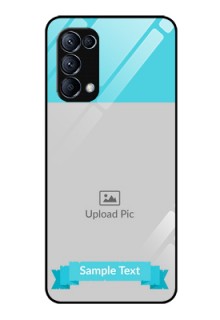 Reno 5 Pro 5G Personalized Glass Phone Case  - Simple Blue Color Design