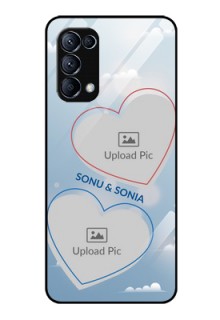 Reno 5 Pro 5G Custom Glass Mobile Case  - Blue Color Couple Design 