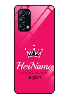 Reno 5 Pro 5G Glass Phone Case Queen with Name