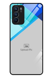 Reno 6 5G Custom Glass Phone Case - Blue Pattern Design