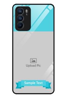 Reno 6 5G Personalized Glass Phone Case - Simple Blue Color Design