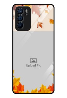 Reno 6 5G Photo Printing on Glass Case - Autumn Maple Leaves Design