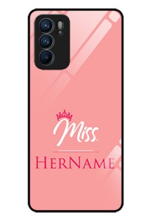 Reno 6 5G Custom Glass Phone Case Mrs with Name