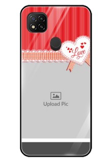 Poco C31 Custom Glass Mobile Case - Red Love Pattern Design