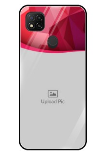 Poco C31 Custom Glass Mobile Case - Red Abstract Design
