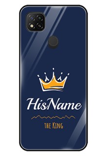 Poco C31 Glass Phone Case King with Name
