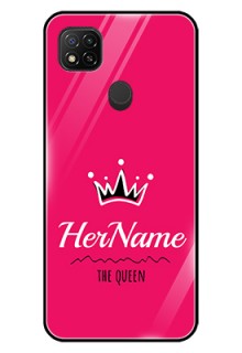 Poco C31 Glass Phone Case Queen with Name