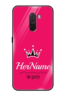 Pcoco F1 Glass Phone Case Queen with Name