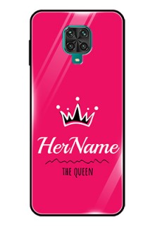Poco M2 Pro Glass Phone Case Queen with Name