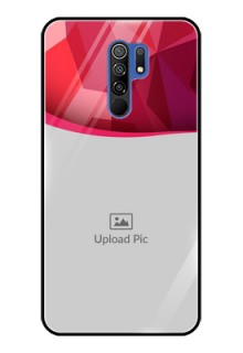 Poco M2 Custom Glass Mobile Case  - Red Abstract Design